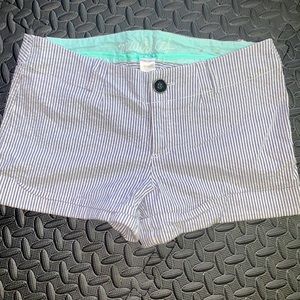 Stripped blue and white shorts